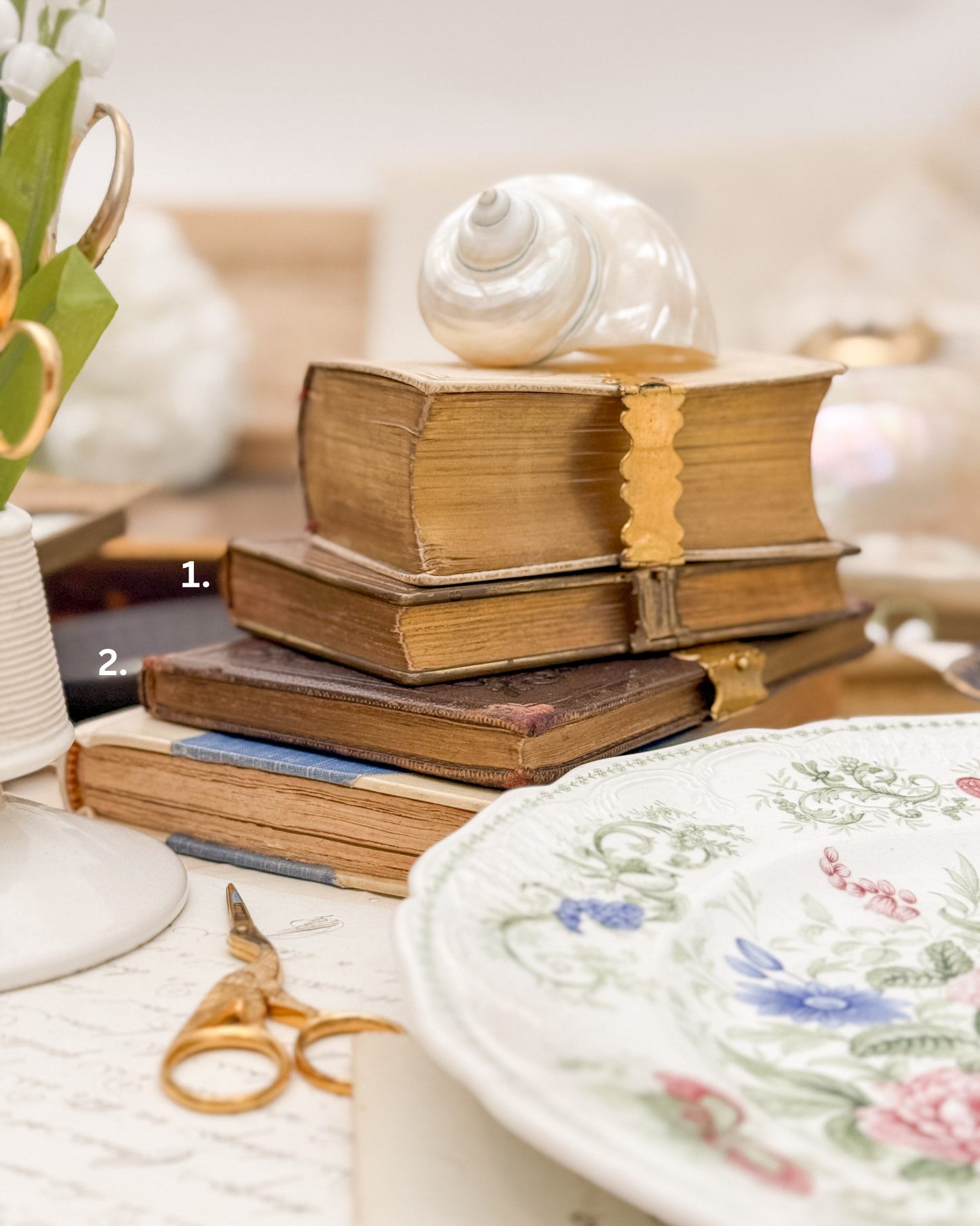 Pair of Antique Leather Clasped Books