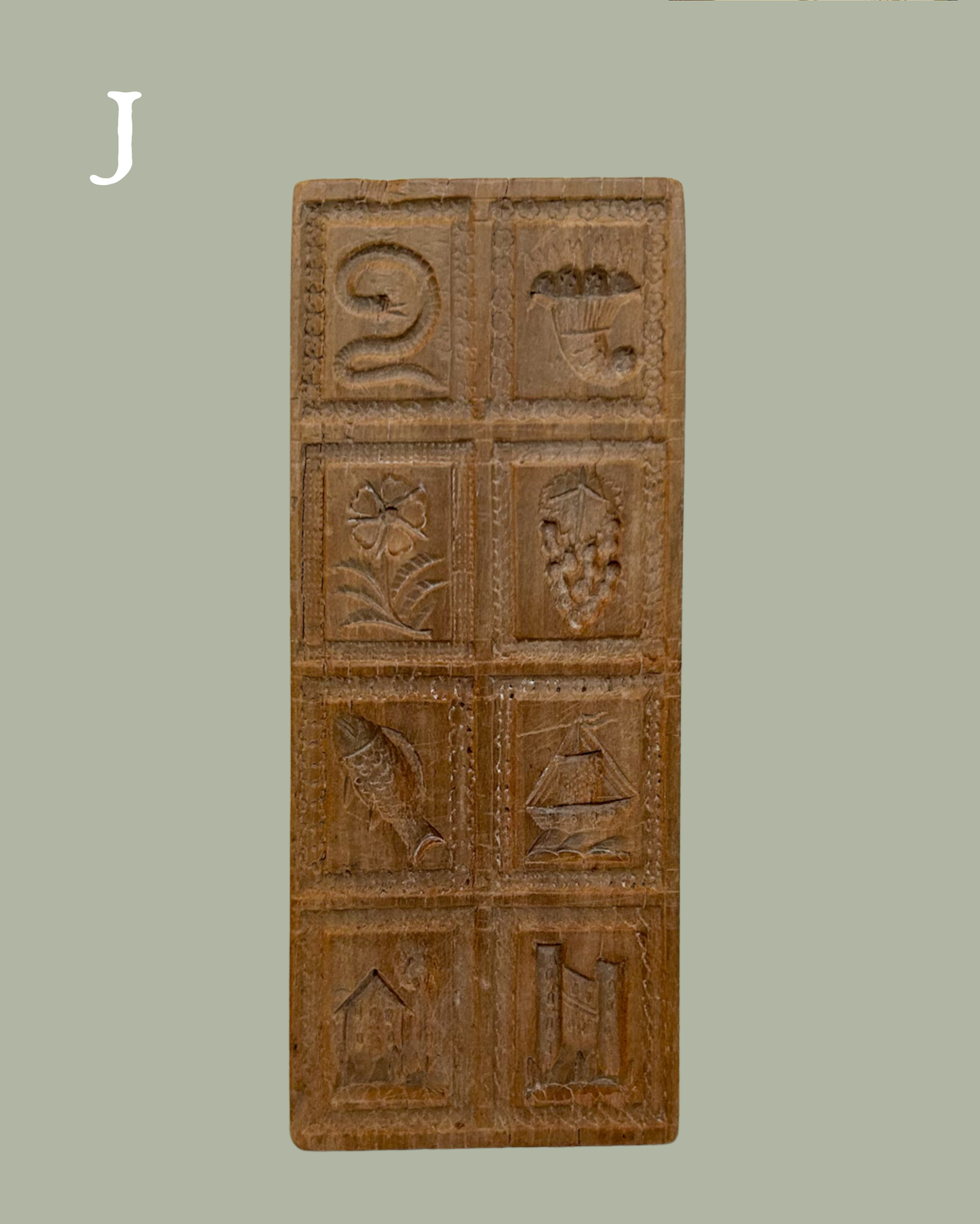 Antique German Wood Carved Springerle Cookie/ Butter Mold (8 design)