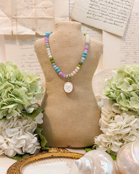 Intaglio Grove Gemstone Necklace | English Garden Collection | Hydrangea