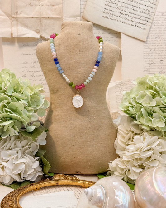 Intaglio Grove Gemstone Necklace | English Garden Collection | Bluebell
