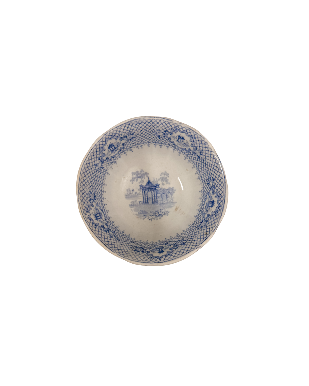 Antique English Transferware Tea Bowl | Dog & Trainer