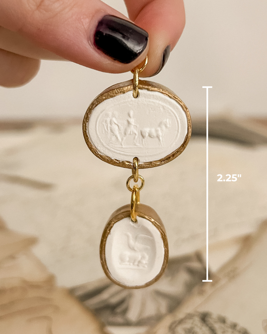 Genre Scenes Double Intaglio | Intaglio Grove Handmade Earrings
