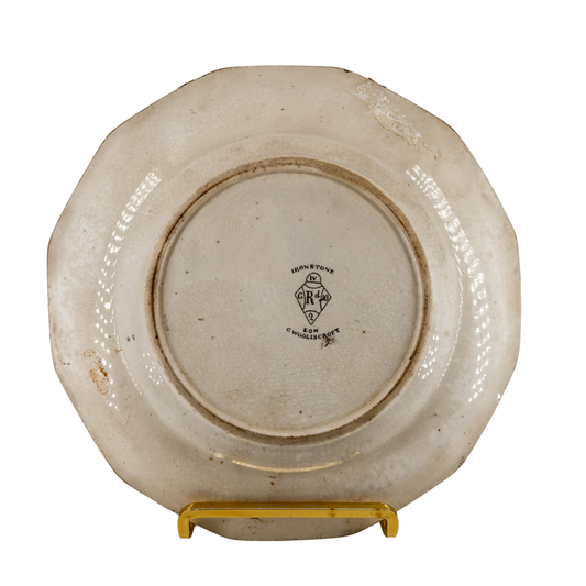 Antique BiColor Mulberry Transferware Ironstone Plate | Eon by G. Wooliscroft