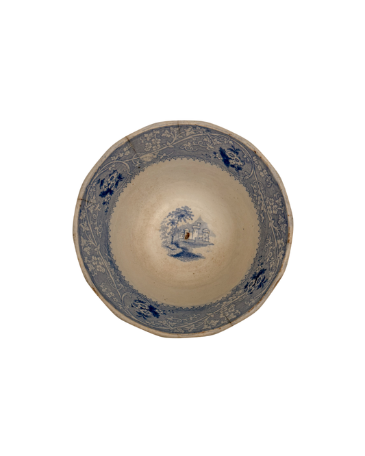 Antique English Transferware Blue & White Bowl | Lg Columbia