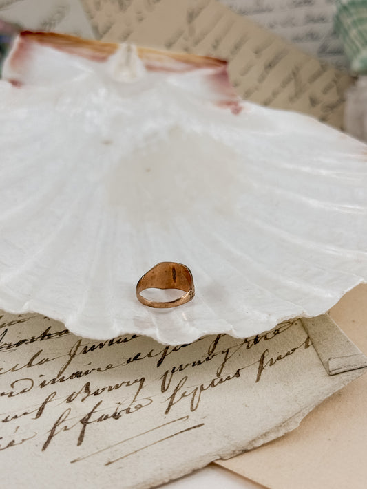 Antique 10kt Baby Ring | Engraved LK | Size 1