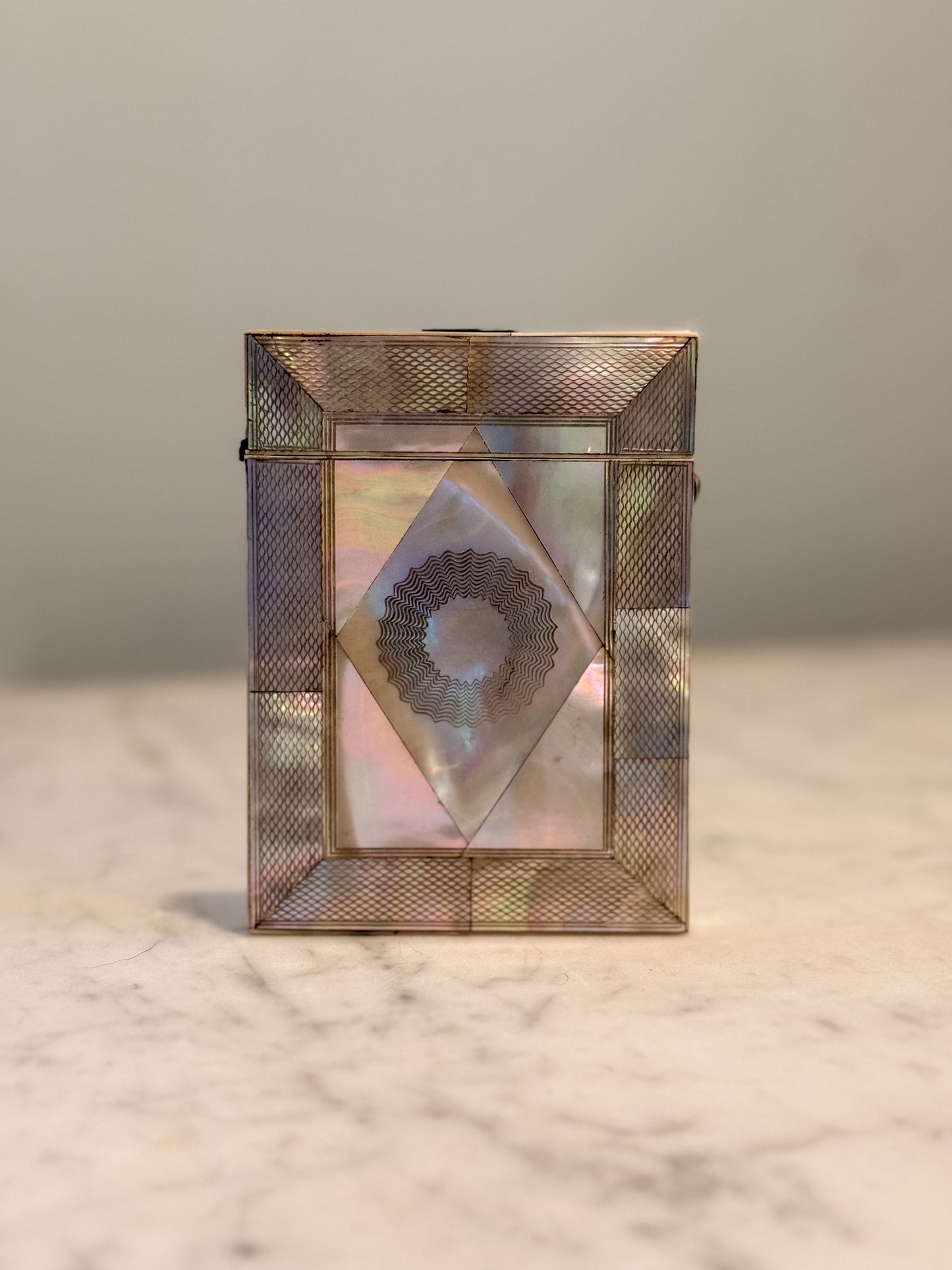 Antique MOP Calling Card Case - Buckle detail