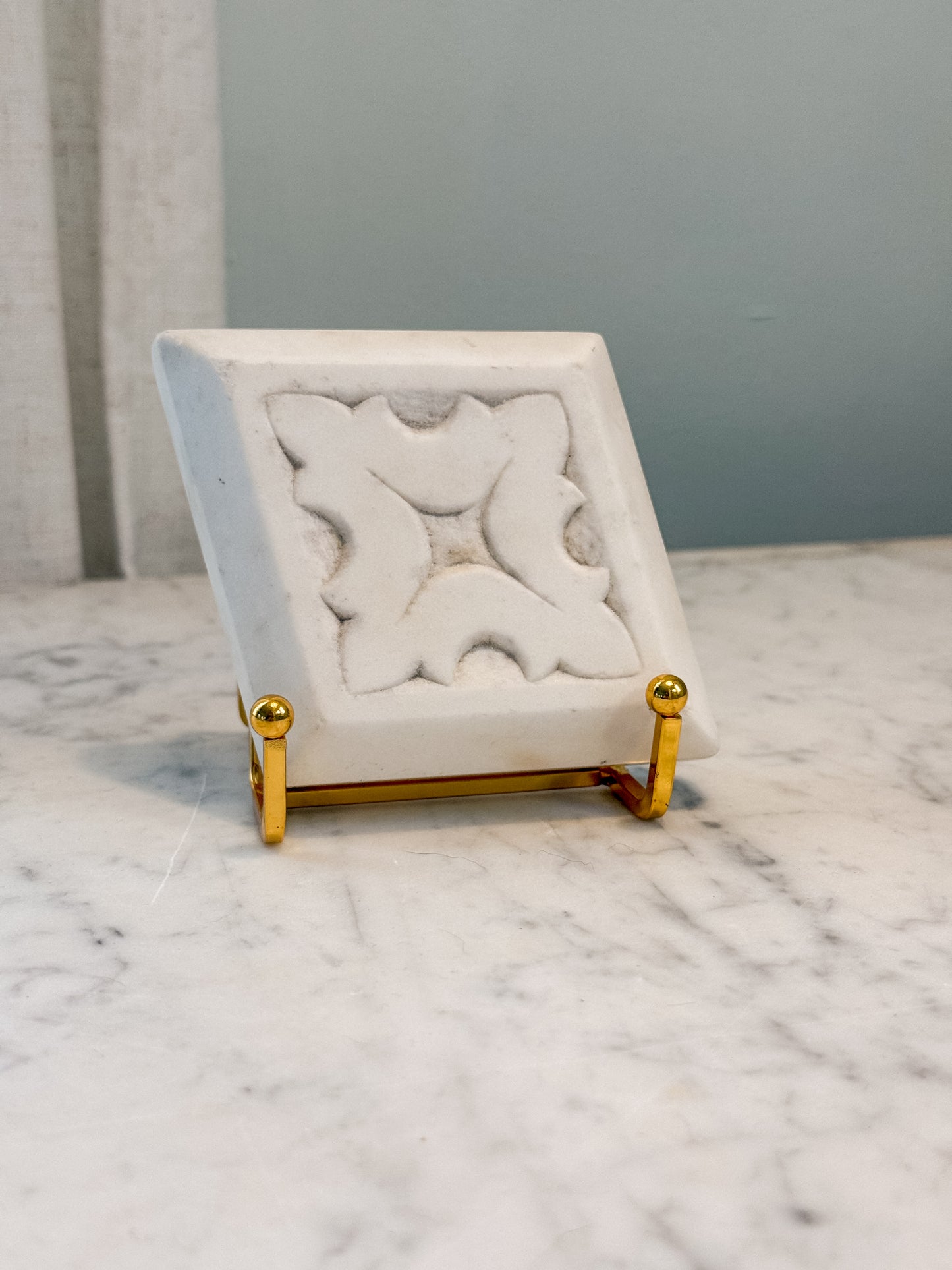 Marble Salvage Decorative Object- Diamond Shape