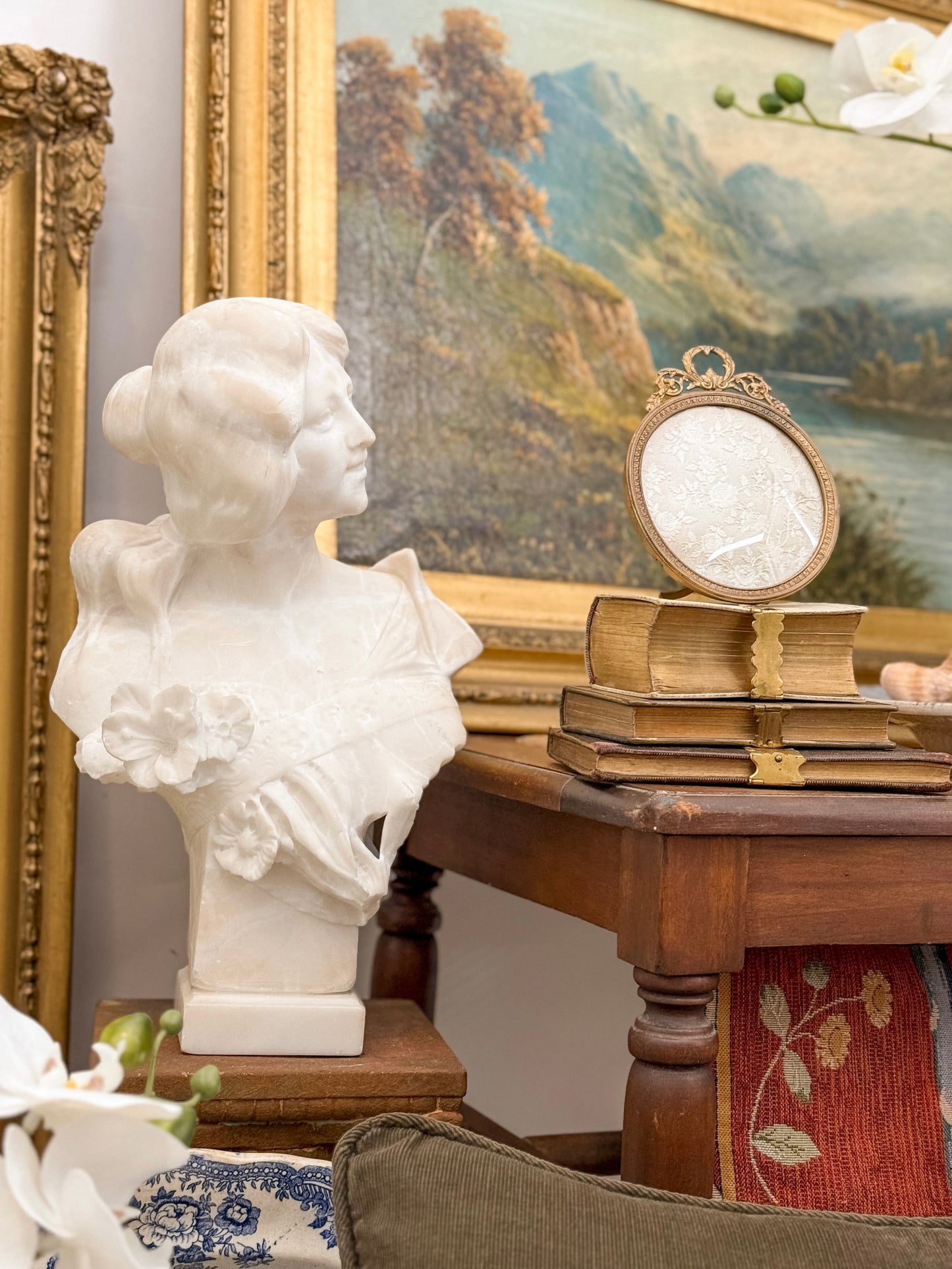 Antique Alabaster Bust