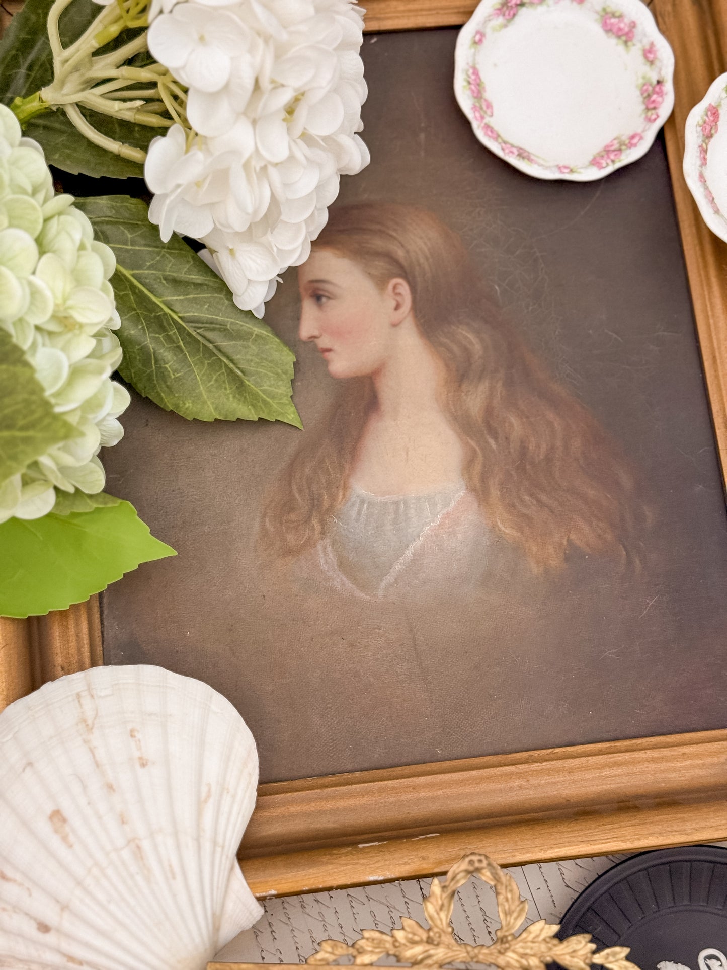 Antique 1860s Oil on Canvas | Serene Woman
