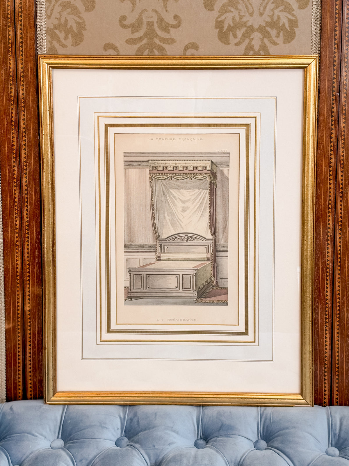 Set of Three Antique French Lithos, 1890s Beds