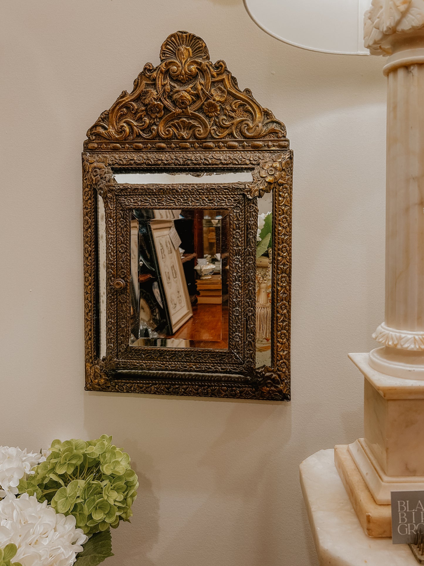 French Mirror Entryway Shelf