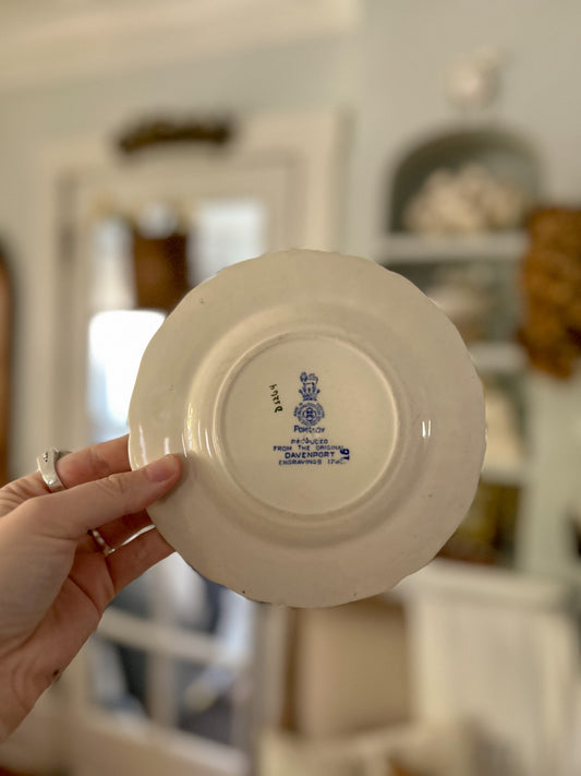 19th-Century Royal Doulton Blue and White Transferware Plate, “Pomeroy” Pattern
