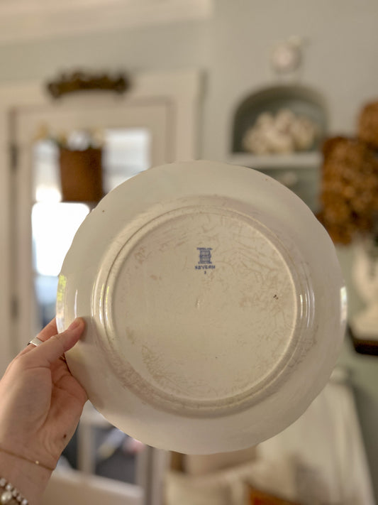 19th-Century Copeland Late Spode "Severn" Blue Transferware Dinner Plate