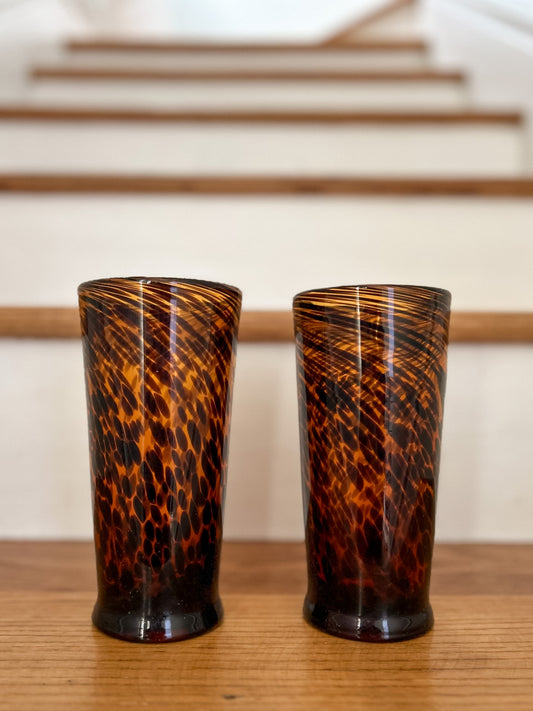 Vintage Tortoiseshell Glass Vase