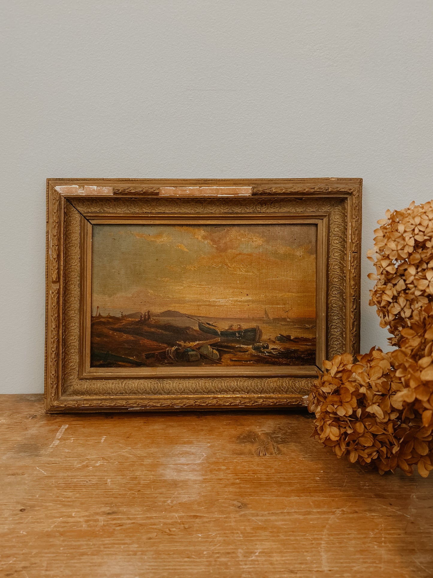 Antique Seascape Oil on Canvas