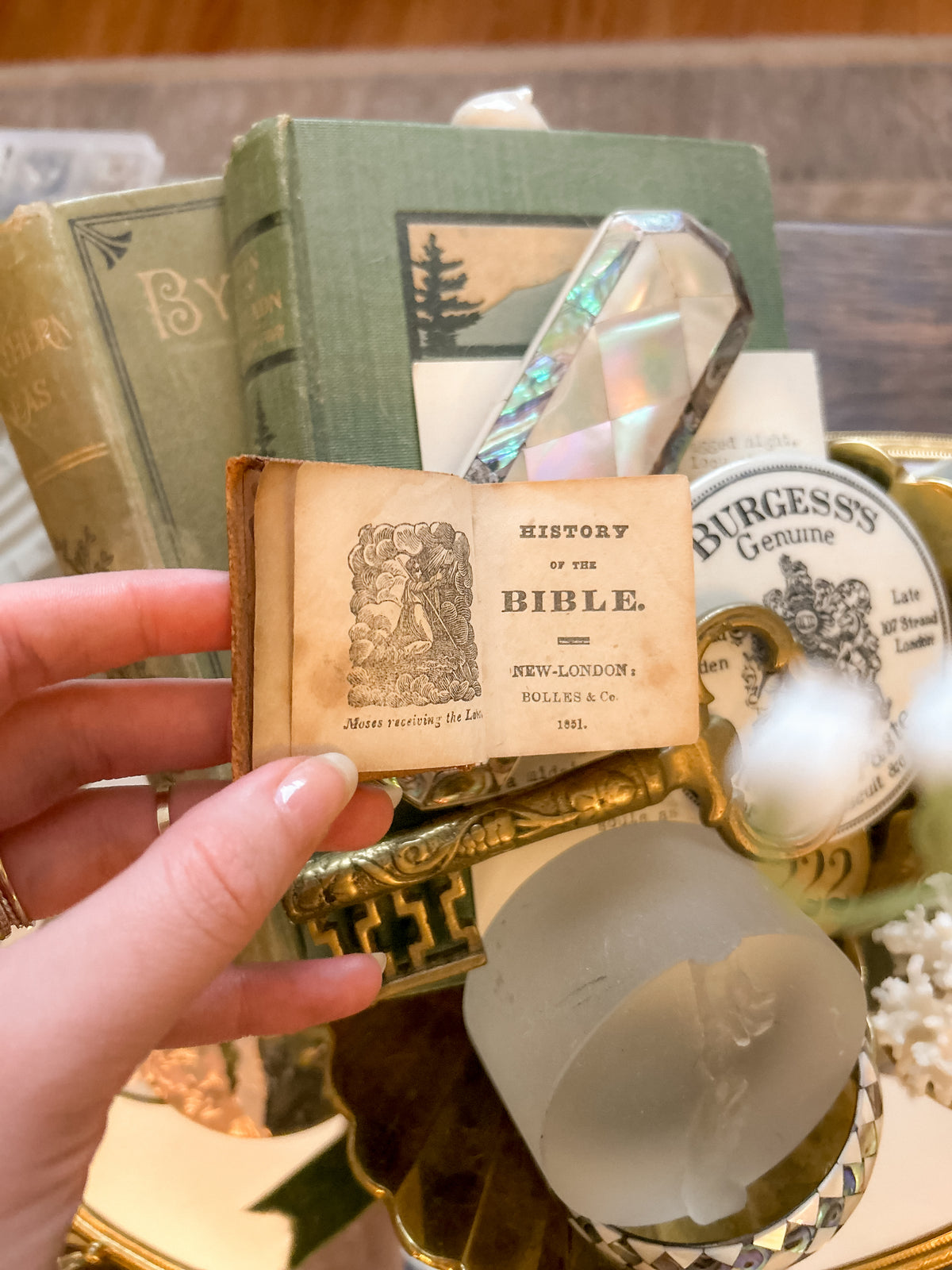 Micro Mini Antique Leather Bible | 1851