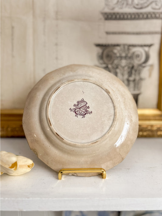 A. Shaw “Pomona” Pattern Mulberry Transferware Plate