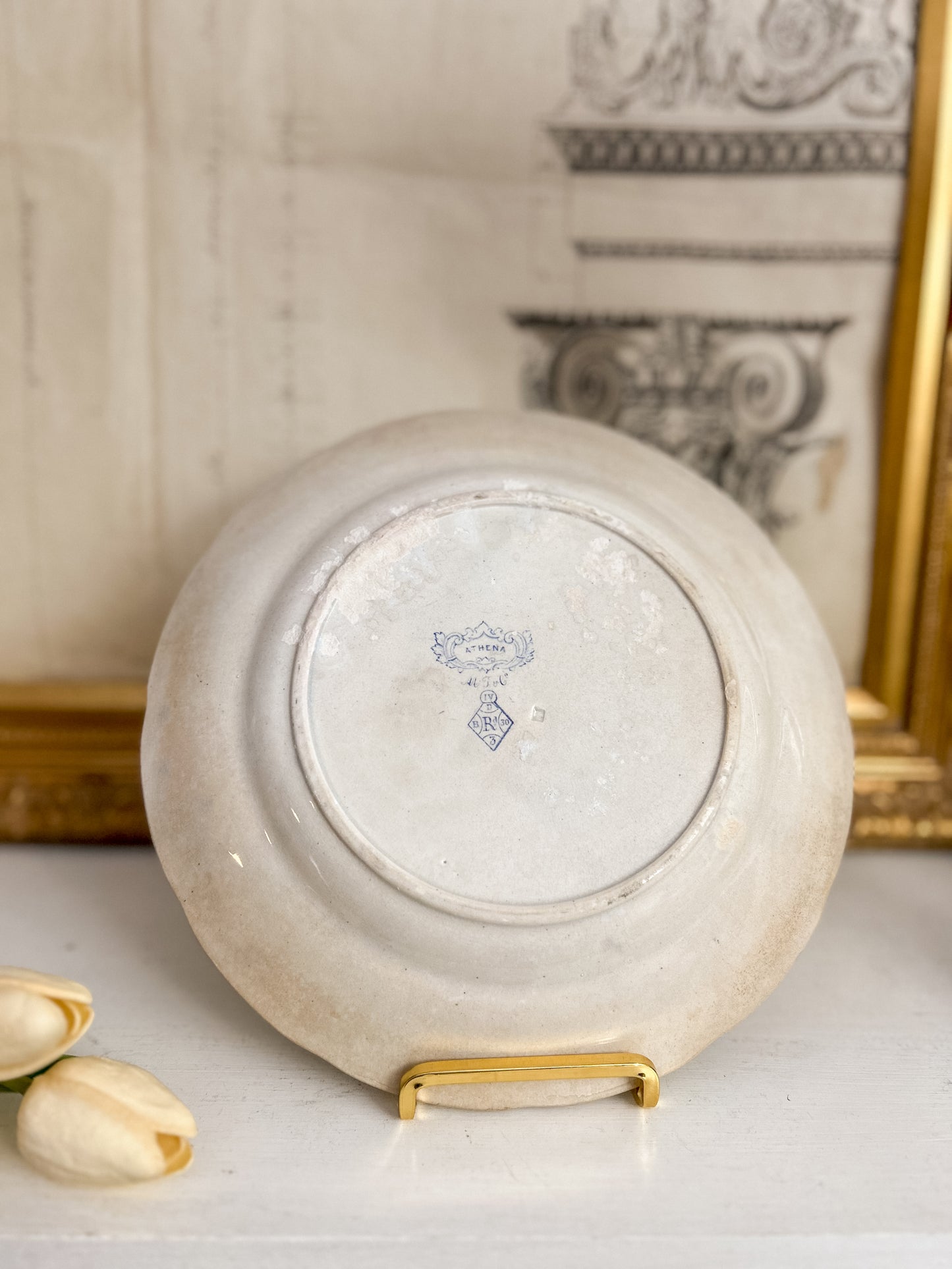 Brown Westhead Moore “Athena” Pattern Blue Transferware Plate