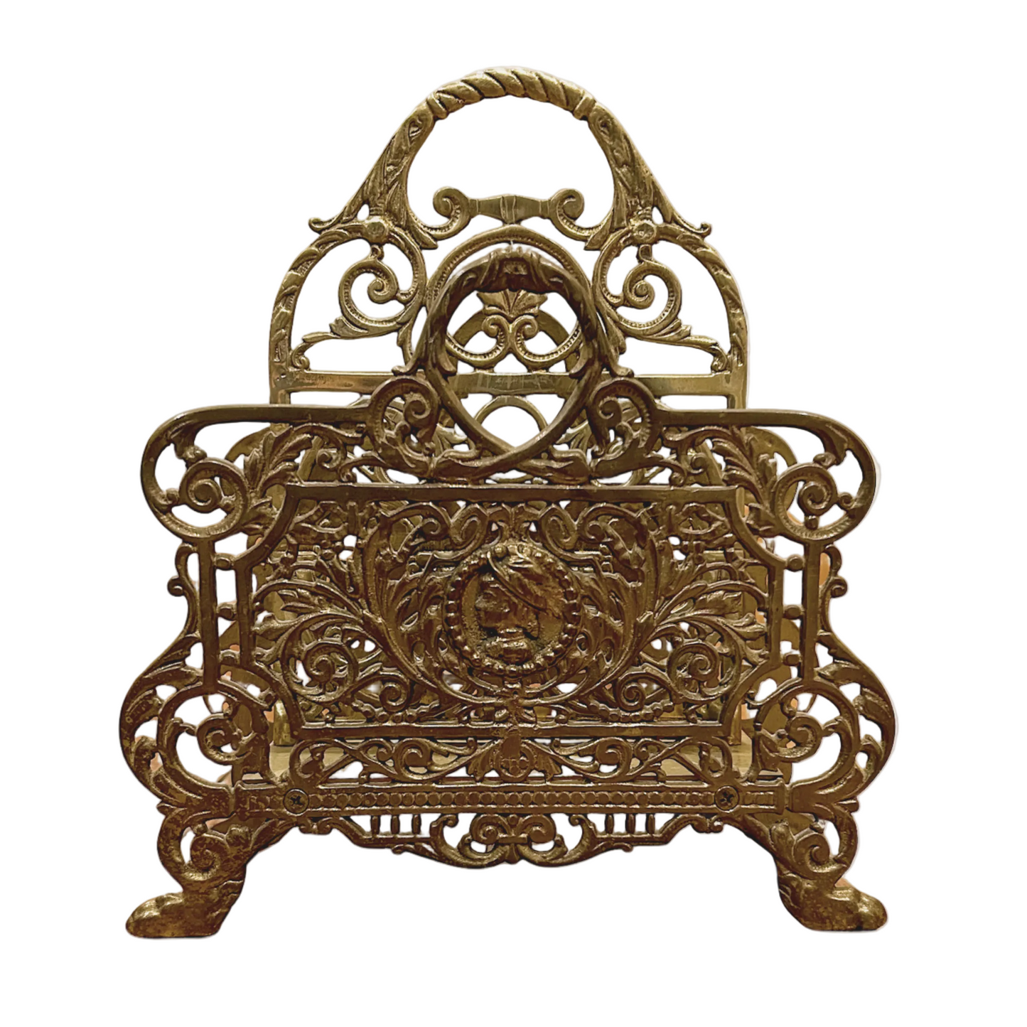Ornate Brass Magazine/ Cutting board rack