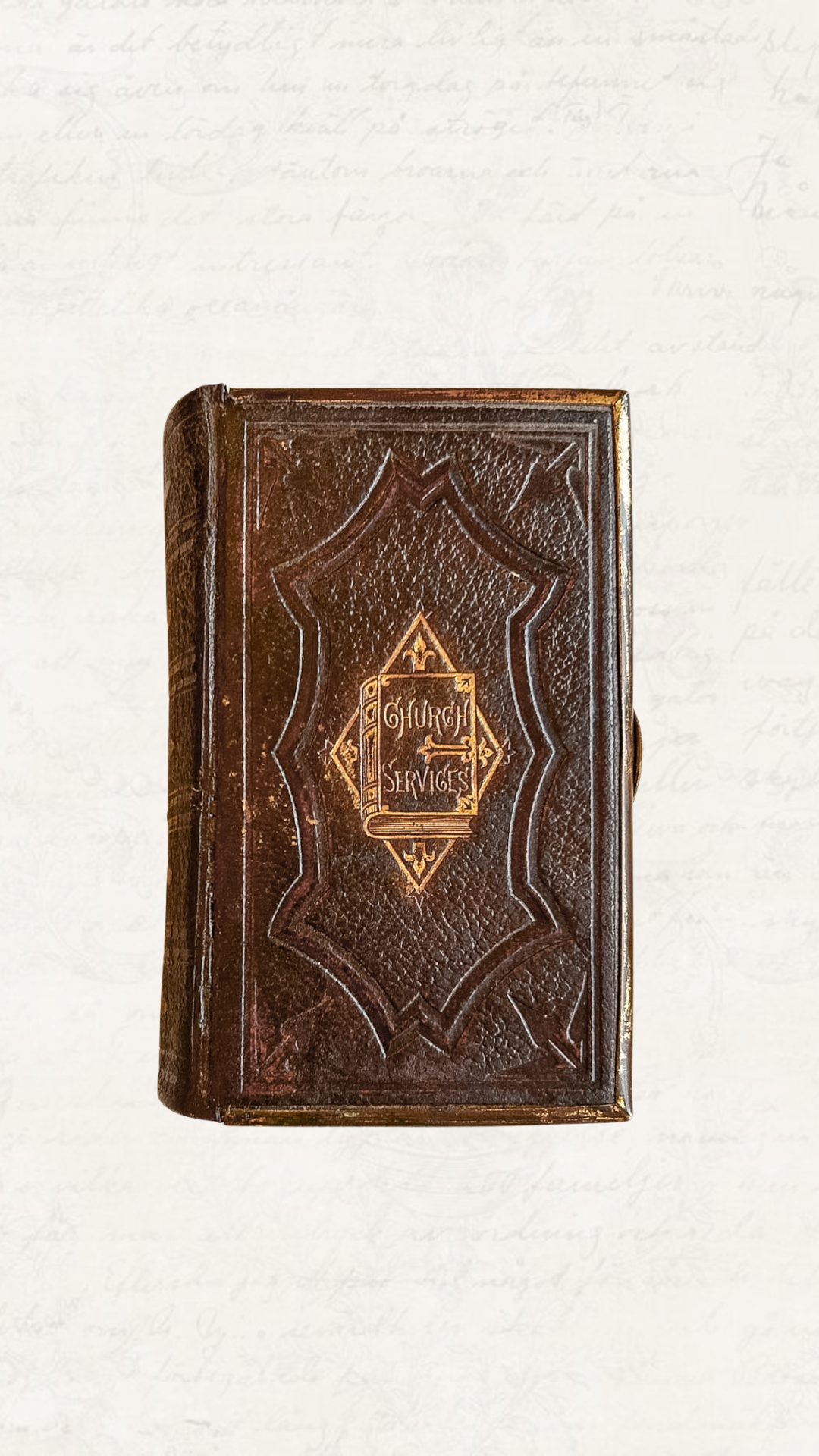 Antique 1870 Church Services Leather Bound Prayer Book with Clasp