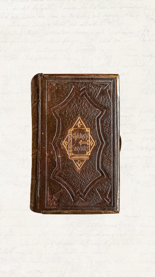 Antique 1870 Church Services Leather Bound Prayer Book with Clasp