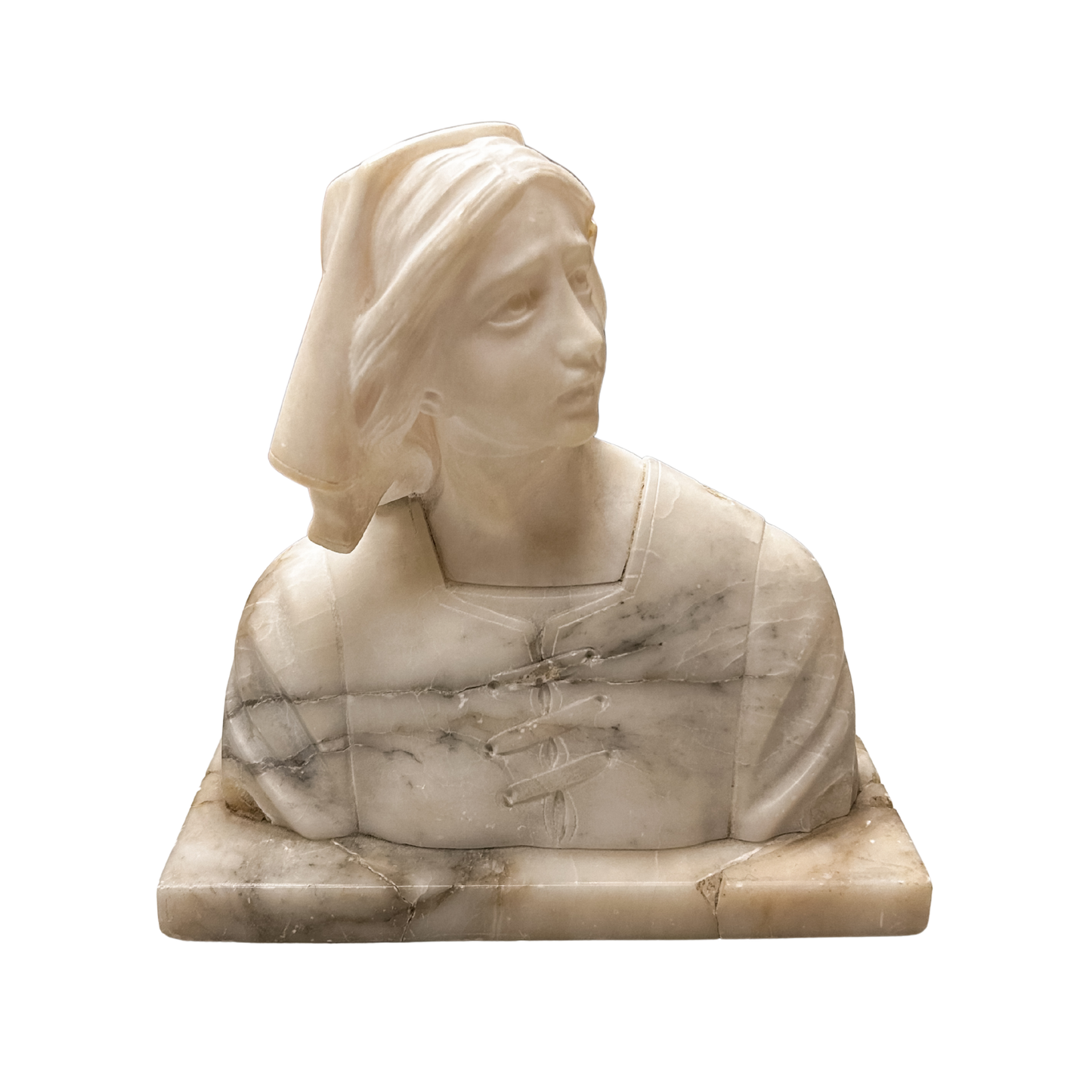 Alabaster Bust of Joan of Arc *disclosures noted during live sale