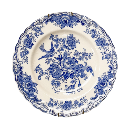 Blue & White Asiatic Pheasant Bread Plate