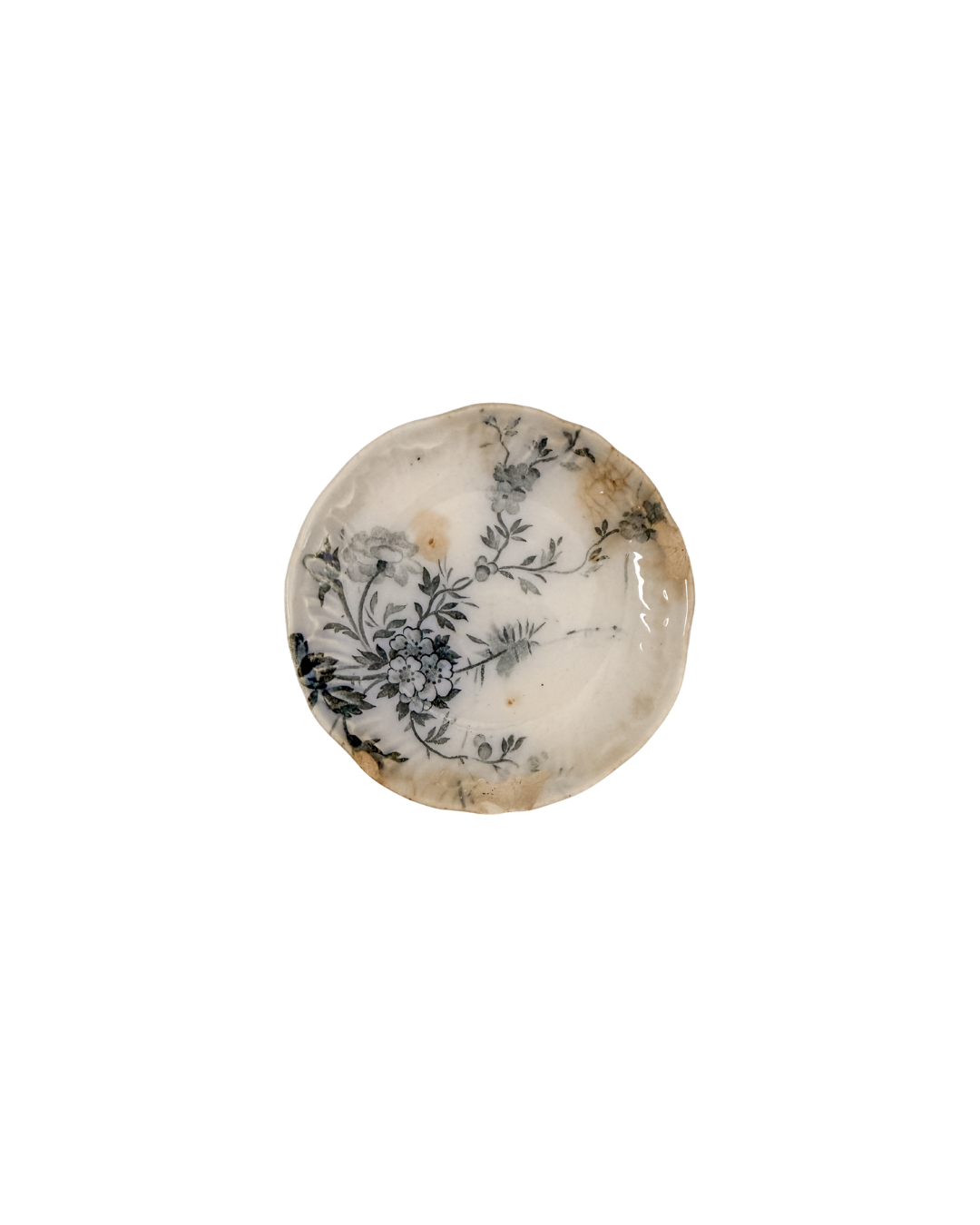 Chippy Blue & White Transferware Butter Pat