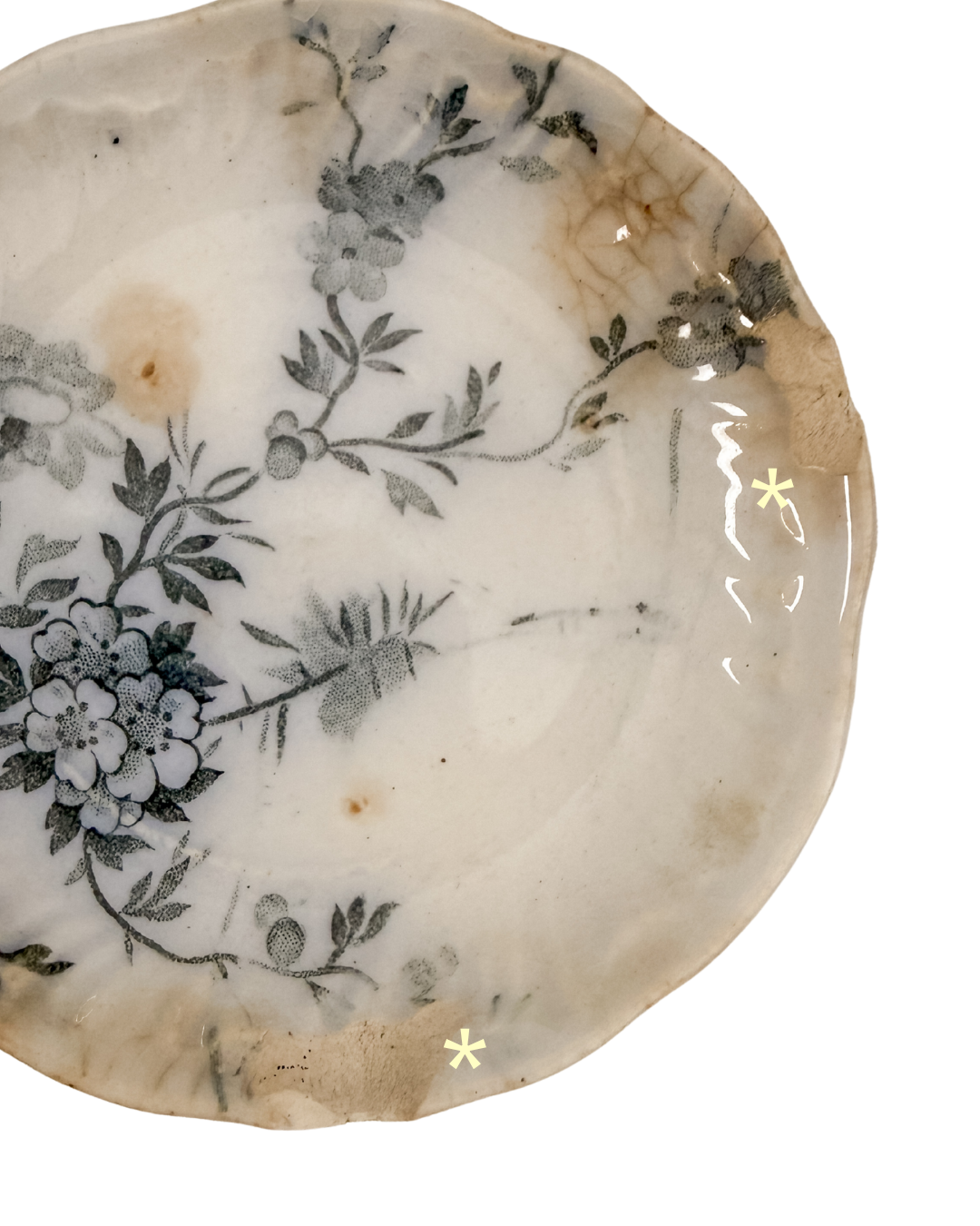 Chippy Blue & White Transferware Butter Pat