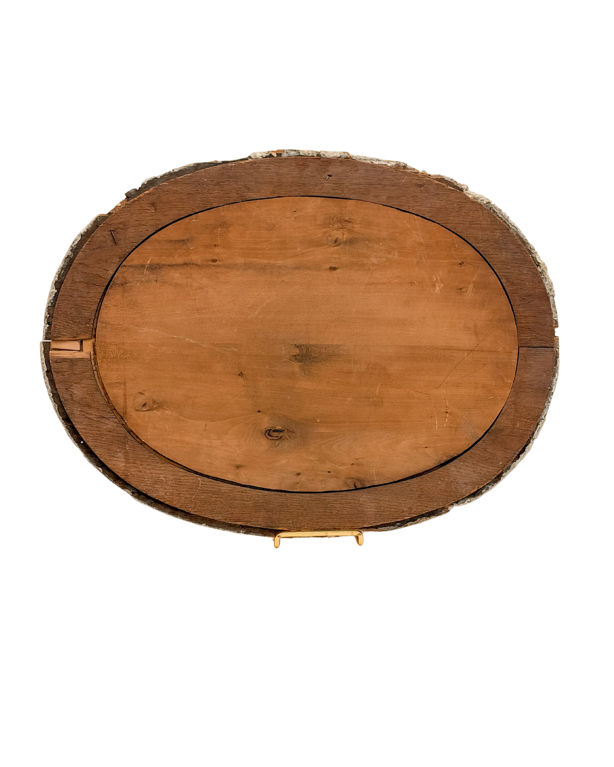 Antique French Solid Wood Oval Architectural Medallion with Foliate Relief