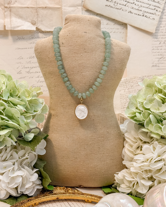 Intaglio Grove Gemstone Necklace | English Garden Collection | Sweet Pea