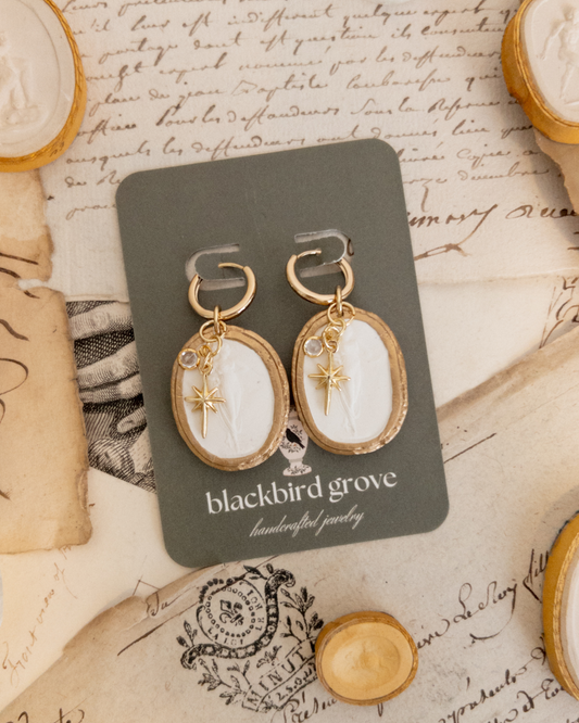 Persephone + North Star Charm | Intaglio Grove Handmade Earrings