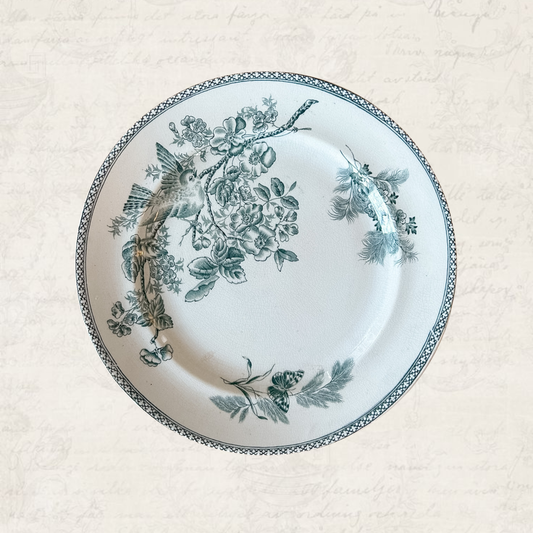 Antique Teal Bluebird Plate