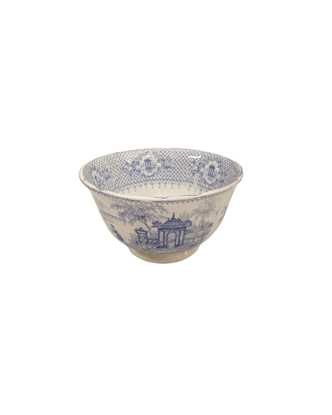 Antique English Transferware Tea Bowl | Dog & Trainer