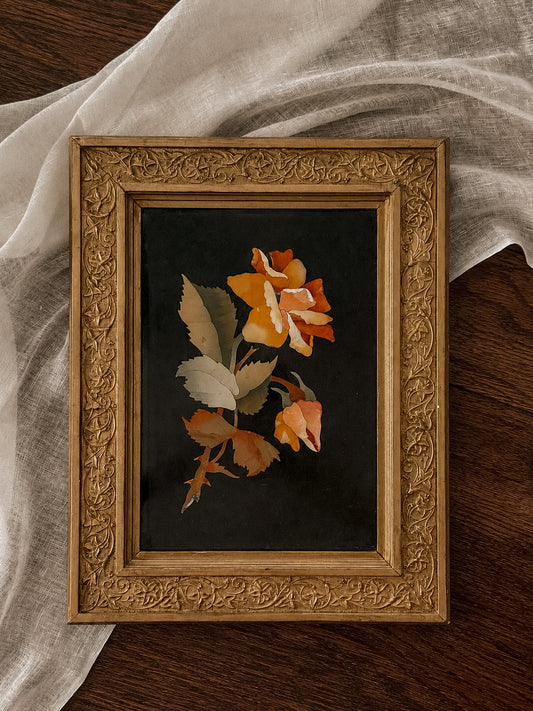 Antique Framed Pietra Dura Plaque