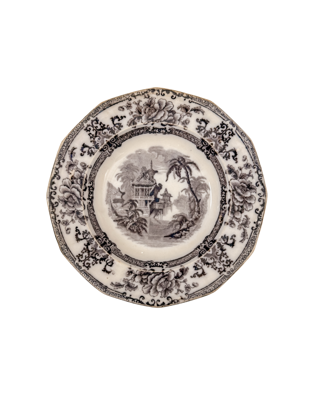 Antique English Transferware Flow Black "Cyprus" Plate