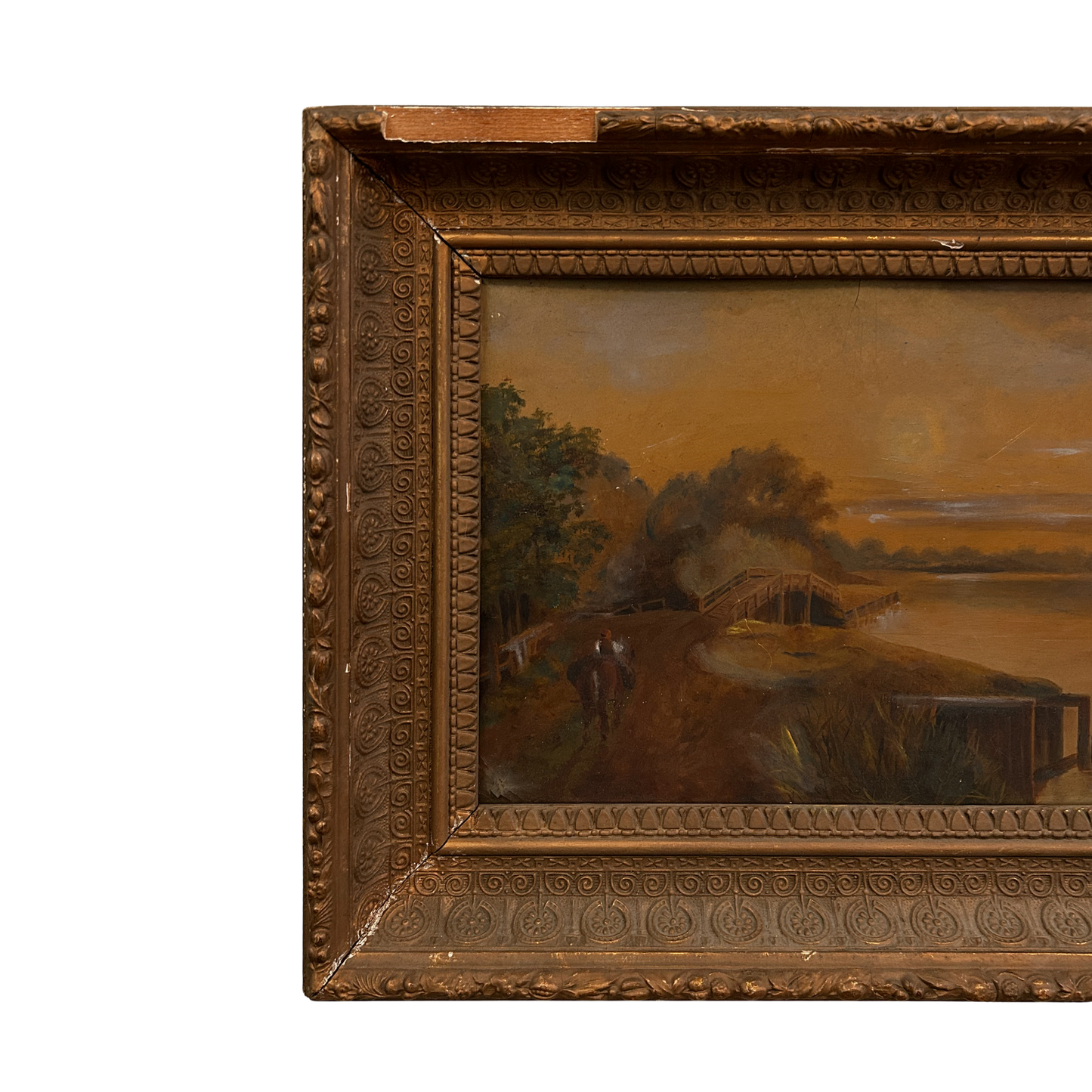 19th Century Sunset River Landscape