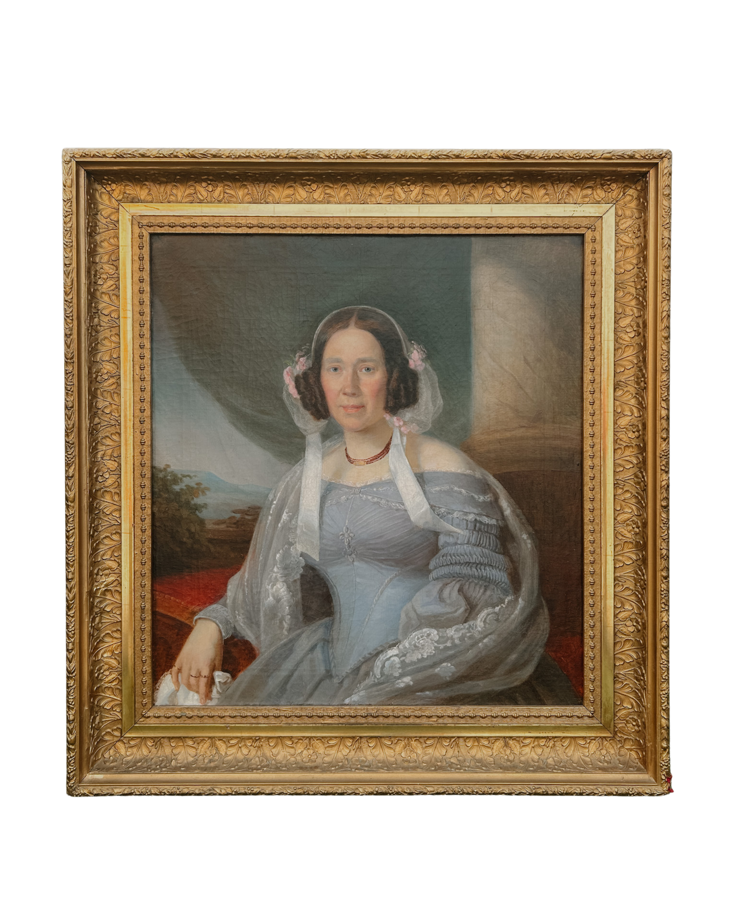 19th-Century Portrait of a Lady in Blue