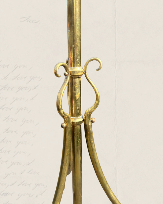 Antique Adjustable Brass Cheval Mirror