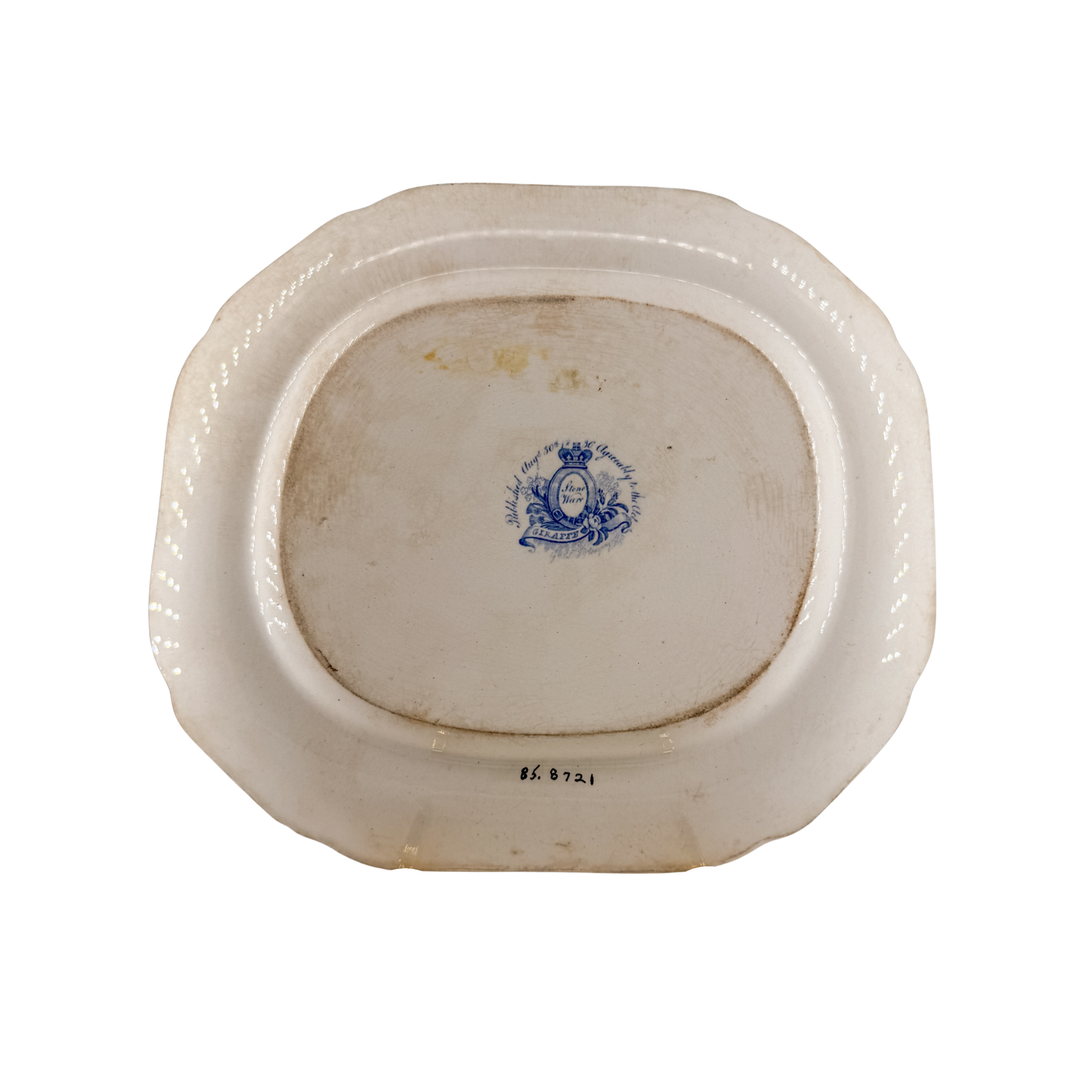 Antique Giraffe Transferware Platter