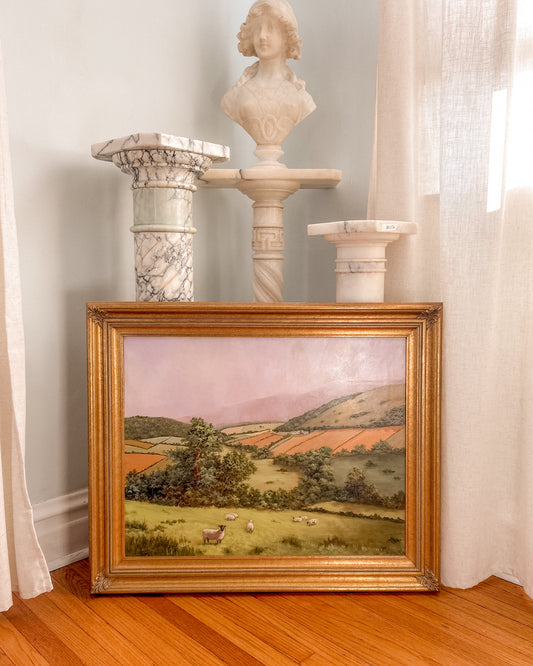 Vintage Cotswolds/ Sheep oil on canvas