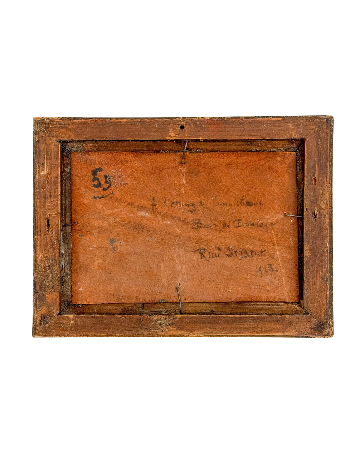"L’Étang de Longchamp" Antique French Oil Painting by René Sergent in an Ornate Gold Frame