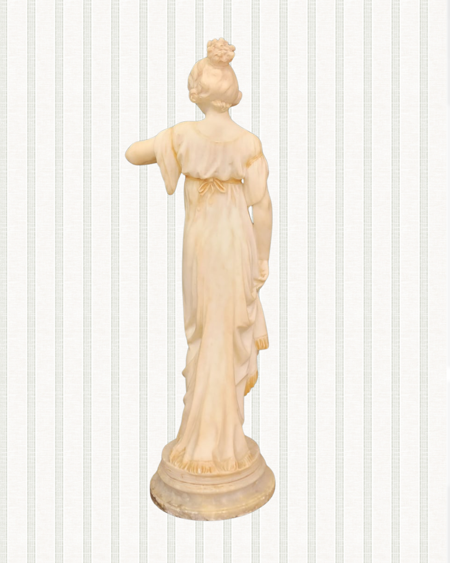 Antique 1800s Italian Alabaster Full Length Figure S tatue