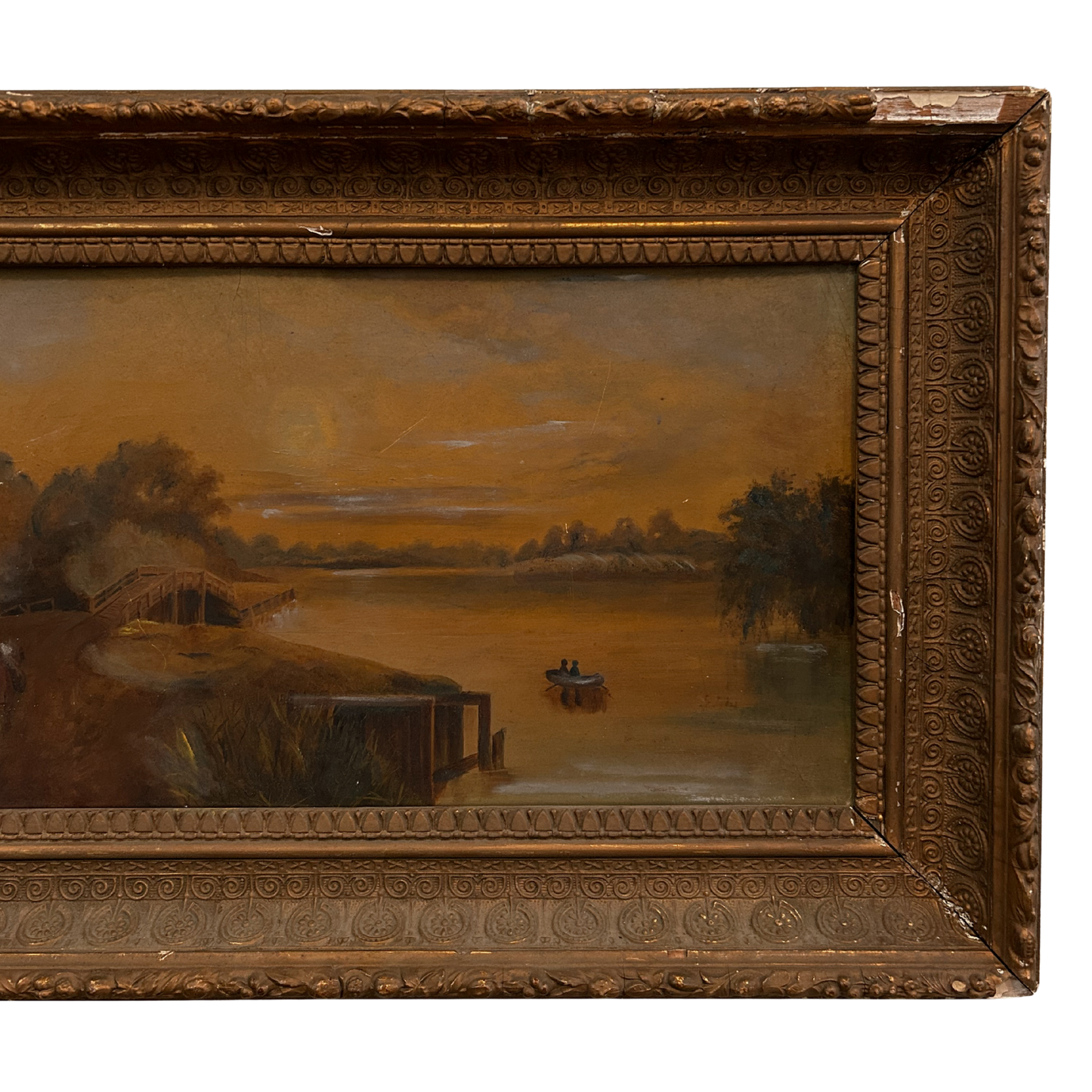 19th Century Sunset River Landscape