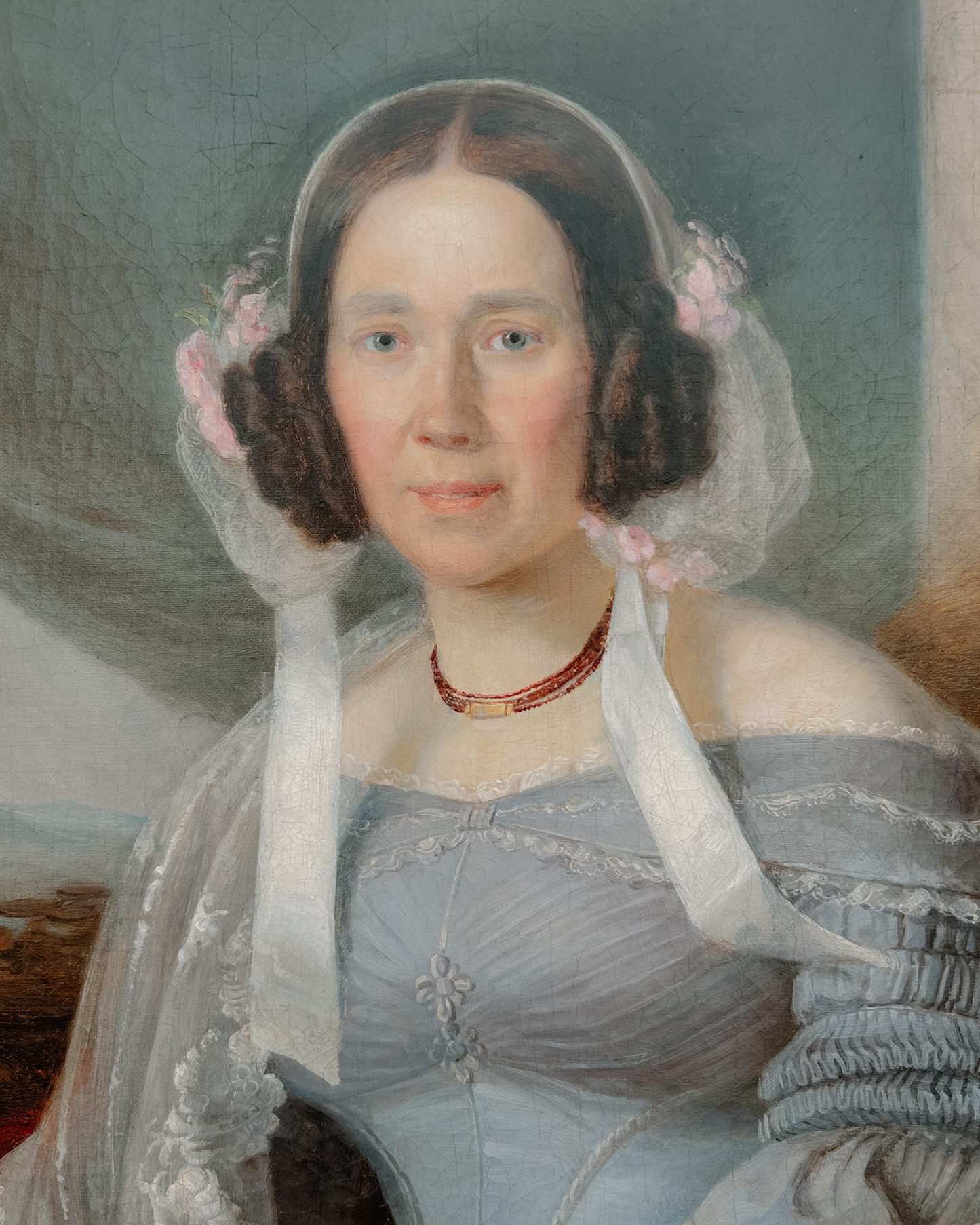 19th-Century Portrait of a Lady in Blue