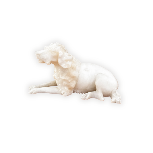 Hand-carved Alabaster Dog Figure