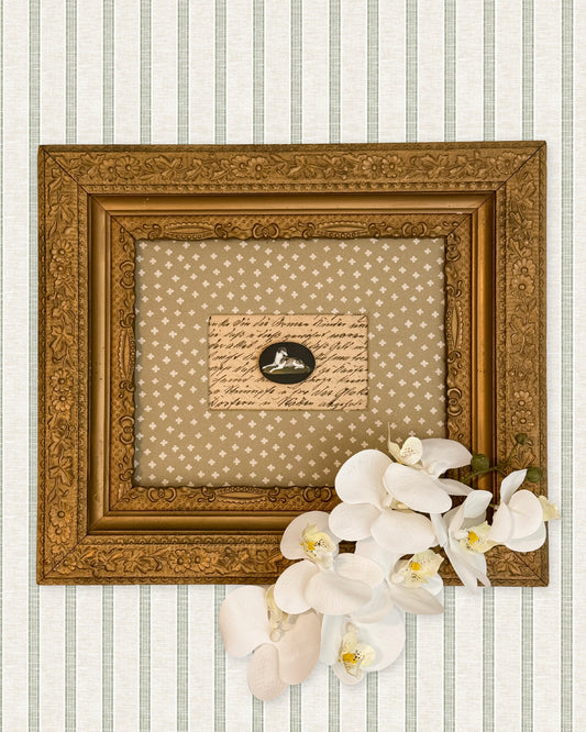 Antique Pietra Dura Whippet/ Greyhound | Custom Framed