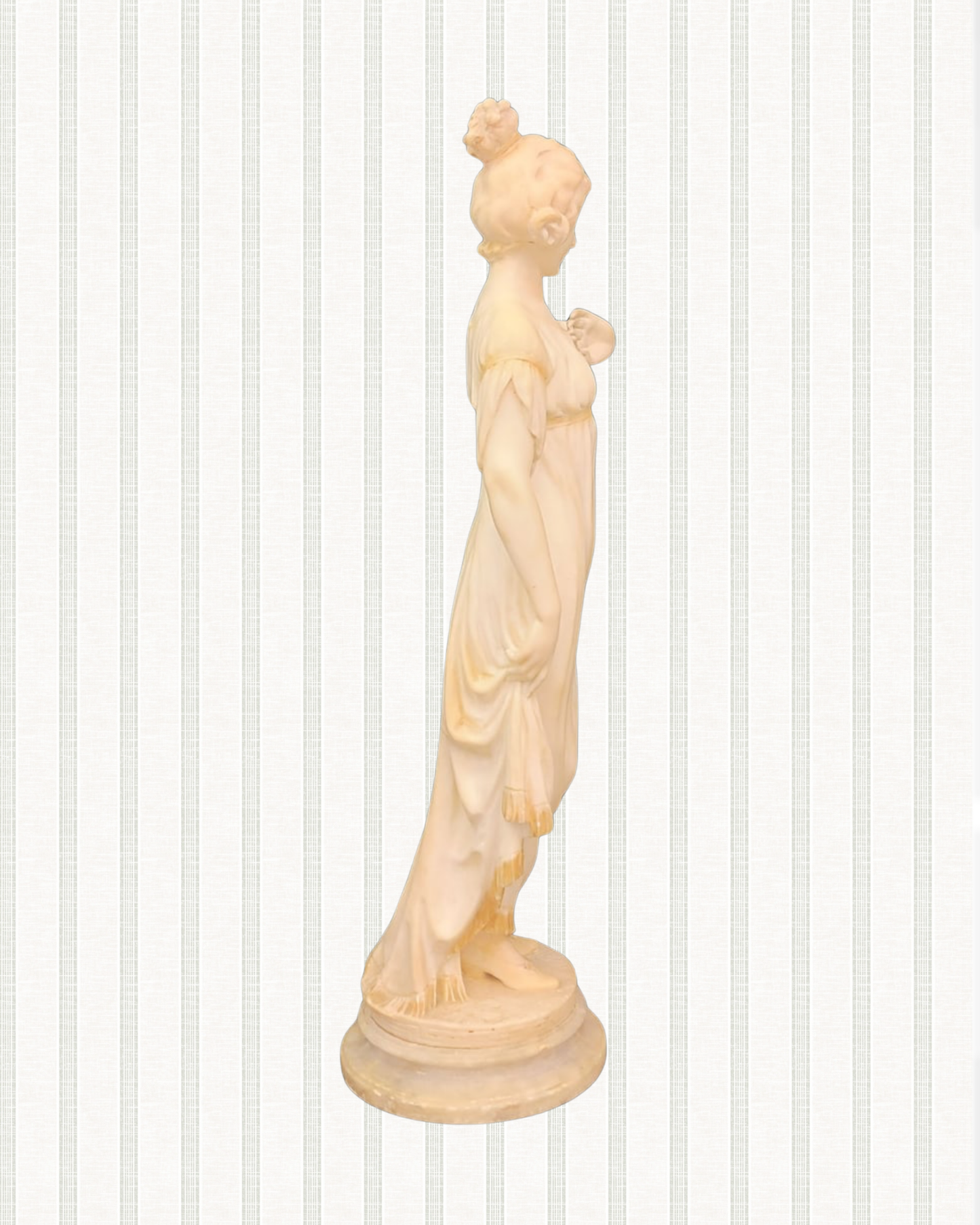 Antique 1800s Italian Alabaster Full Length Figure S tatue