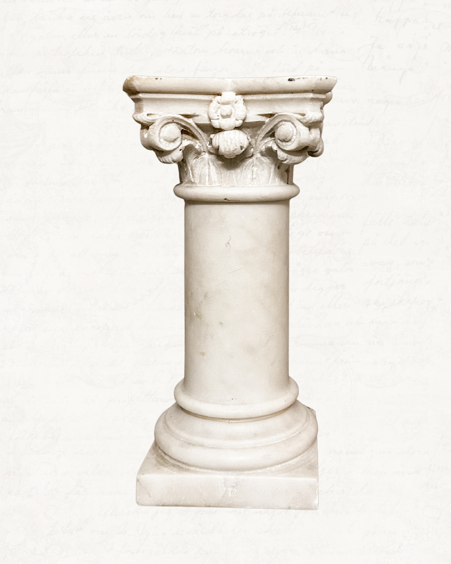 Alabaster Corinthian Column Pedestal