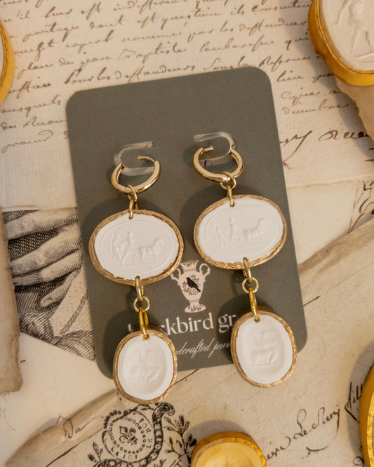 Genre Scenes Double Intaglio | Intaglio Grove Handmade Earrings